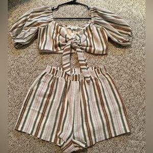 Boutique Striped Top & Short Set